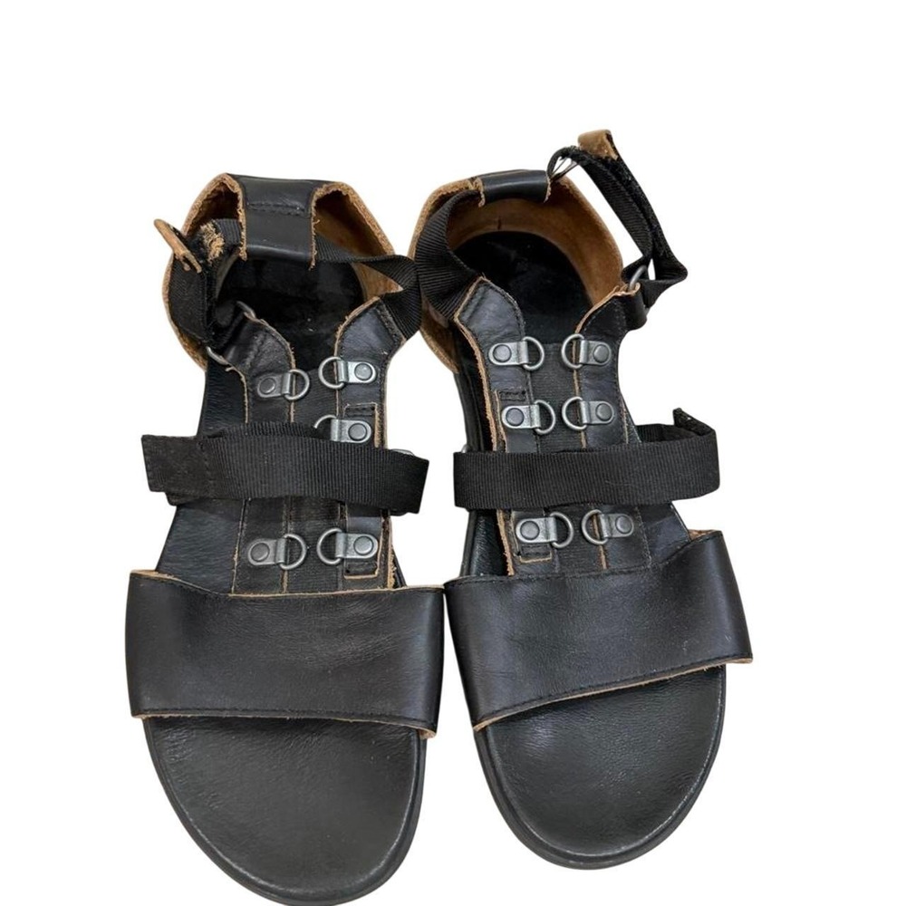 Sorel Carly Torpeda Leather Gladiator Sandals Black Women's Size 9 Estimated